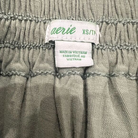 Aerie tiered jersey mini skirt sage green cotton size XS - Picture 6 of 9